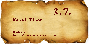 Kabai Tibor névjegykártya