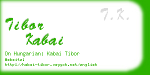 tibor kabai business card